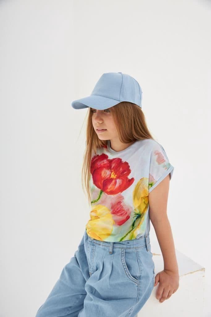 Kız Çocuk Desenli Oversize Tişört 